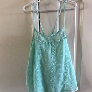 Forever 21 mint cross back blouse